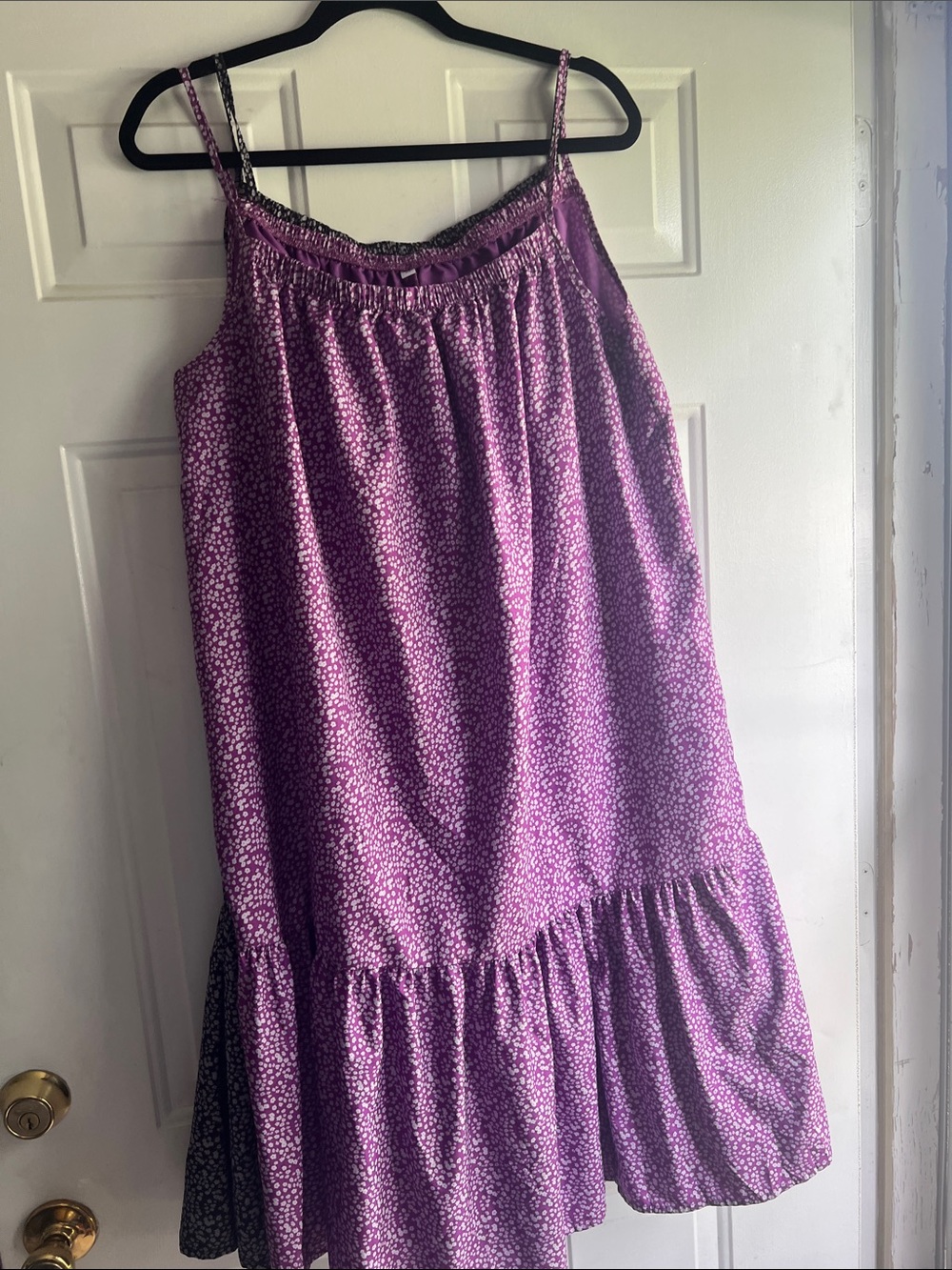 Purple Midi Sundress with Smocked Neckline and on Black and White Midi Sundress